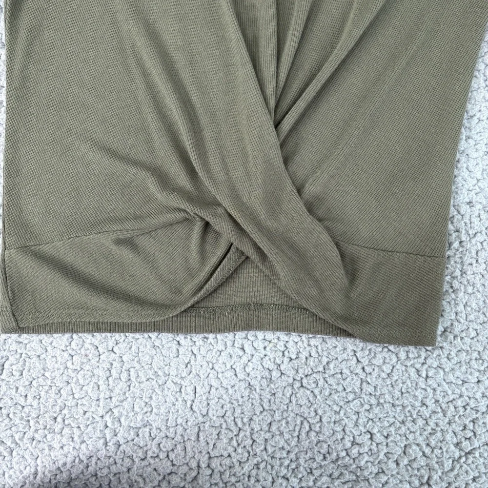 Marine Layer Top Womens Small Olive Green Twist Front Modal Stretch Minimalist - Picture 5 of 8